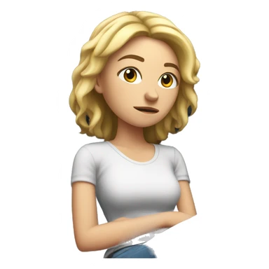 white girl thinking on a big gaming chair  sticker