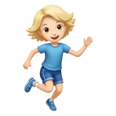 child skipping joyfully, cheerful and energetic sticker
