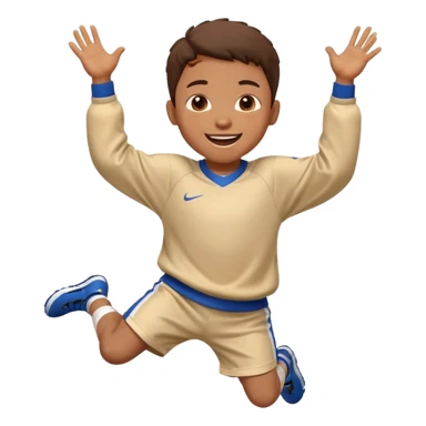 A small kid in an oversized jersey, jumping with excitement. sticker