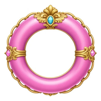 gold rococo pink inflatable ornate ring sticker