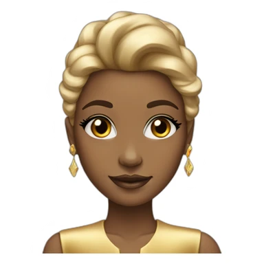 Posh-girl-with-golden-suit-and-blue-eyes-and-rainbow-unicorn-hair sticker