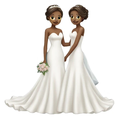 Two girls in wedding dresses pretty sticker