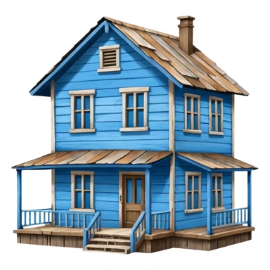 Blue house that says 707 sticker