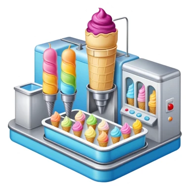 Ice cream factory with machines and production lines sticker