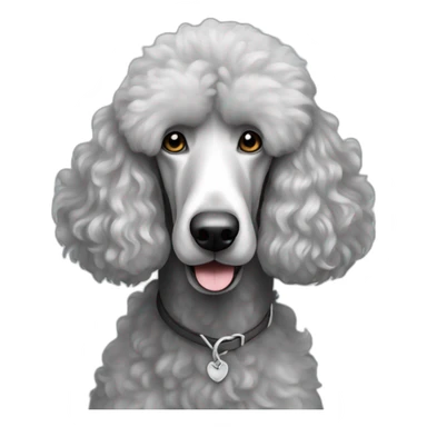 Silver standard poodle sticker