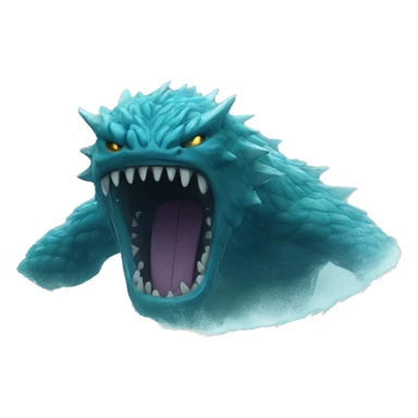 powerful water monster in storm sticker