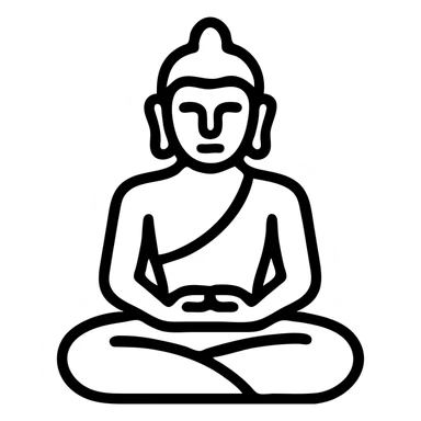 icon on the theme of yoga Buddha classes.  sticker