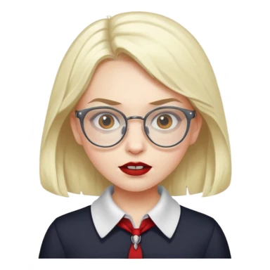 a vampire nerd girl sticker