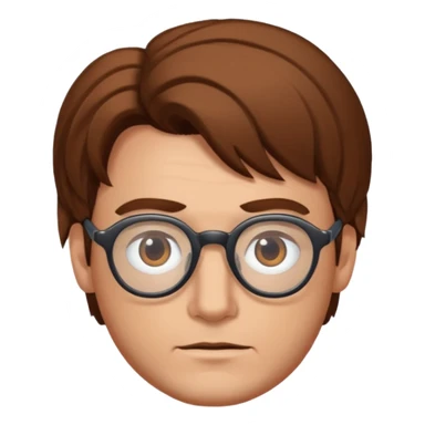 homme avec une middle part cheveux brun lunette sticker