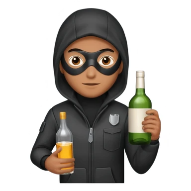 Stealing alcohol in a thief suit sticker