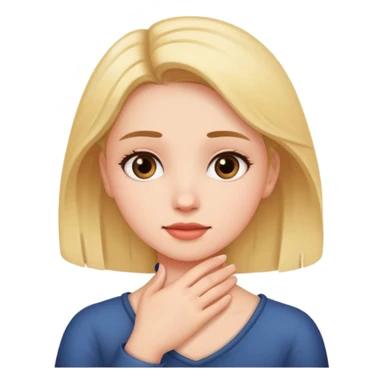 Girl with her hand around her neck sticker