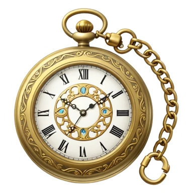 Old pocket watch with chain ￼ sticker