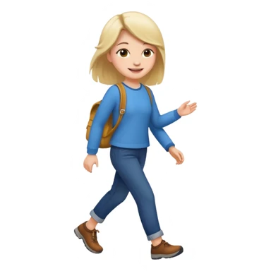 girl walking sticker