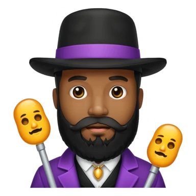 A black pimp with a full beard sticker