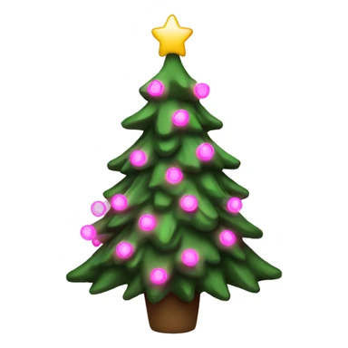 Christmas tree with pink lights  sticker