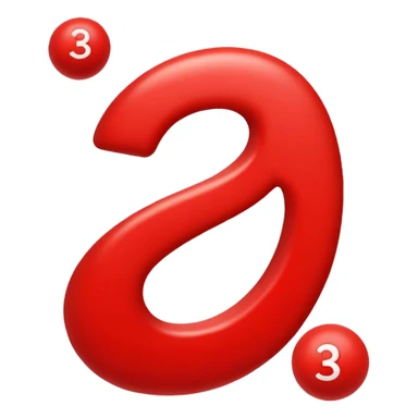 The number 3 is red with balls sticker