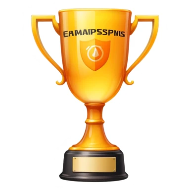 a champion cup  yellow and orange transparnet, with Weekly title on top of cup and Pes6 hacked on body of cup  sticker