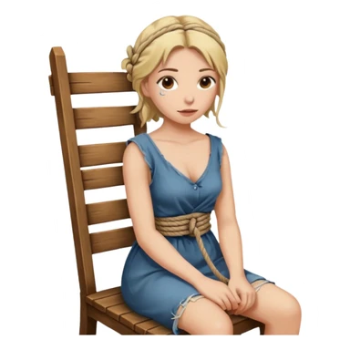 woman tied to a chair sticker
