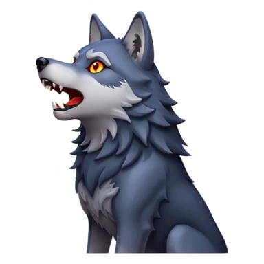 wolf making high sound on full moon sticker
