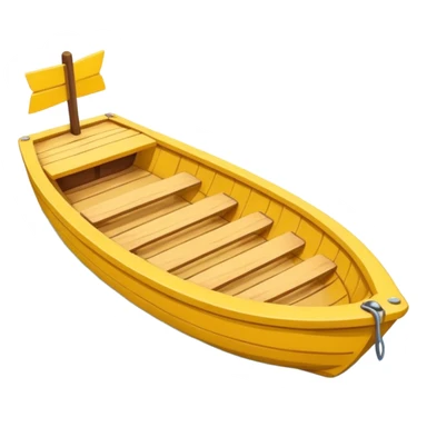 yellow boat in cartoon  sticker