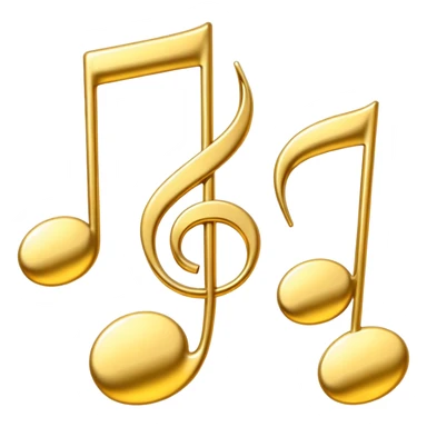 drei musiknoten in goldfarben sticker