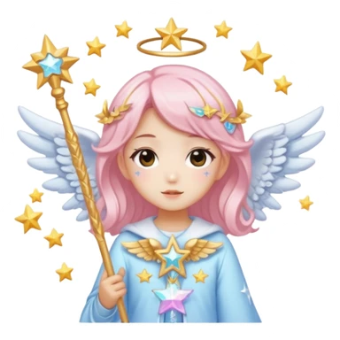 K-pop kawaii decided decorate decora cutecore starlight star staff with wings and other angel sticker