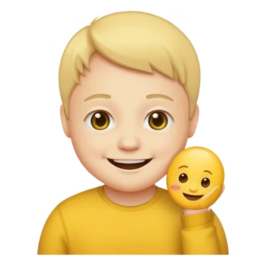 down syndrome smile emoji yellow sticker