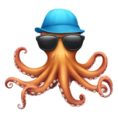Octopus wearing sunglasses sticker