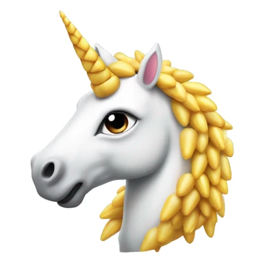 Unicorn with one horn that is made from corn sticker