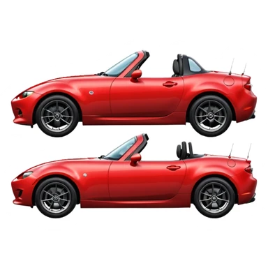 A red Mazda MX-5 side view from right sticker