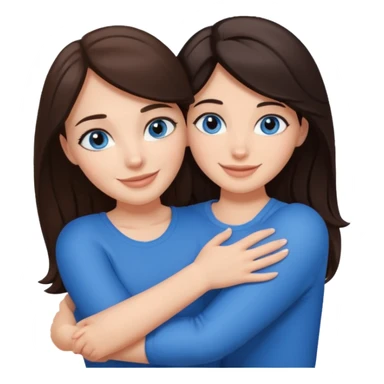 Brunet z ciemnymi oczami przytulający się do brunetki z niebieskimi oczami sticker