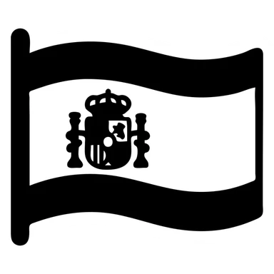 Spanish flag with red and yellow horizontal stripes and coat of arms sticker