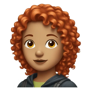 Girl with red curly hair  sticker