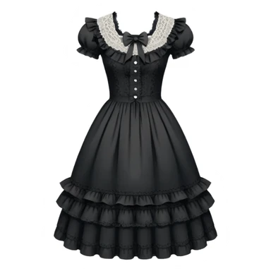 Lolita dress, white and creepy sticker