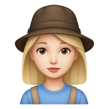 Una ragazza con un cappello sticker