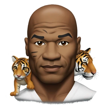Mike Tyson with tiger sticker