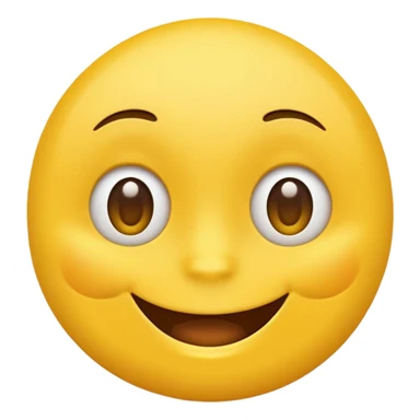 create an like yellow emoji that looks teally relaxed and smiles more on one site than another like one part of the mouth is wider up then the other sticker