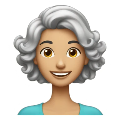 mujer morena sonriendo, cabello largo y lacio sticker