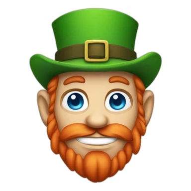 leprechaun with blue eyes, a red mowhawk and NO hat sticker