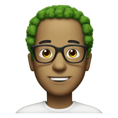 man with broccoli hair and glasses sticker