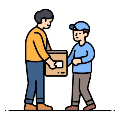 package pickup, order collection, person getting their order sticker