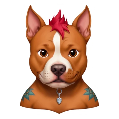 very tattoed pitbull dog with red spky hair sticker