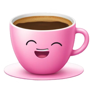 Cute pink cup of coffee sticker