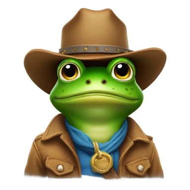 Frog in cowboy hat and chaps  sticker