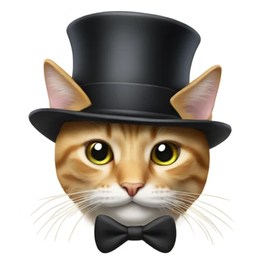 Cat with top hat and pipe sticker