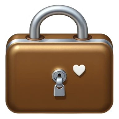 Lock with a brown with a heard white sticker