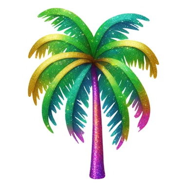 Lisa frank glitter palm tree sticker