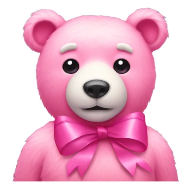 pink bear with ribbon sticker