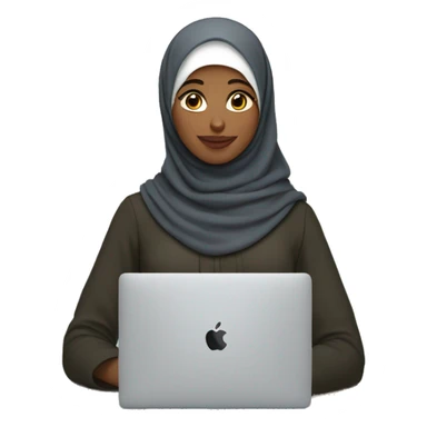 hijabi girl with apple macbook sticker