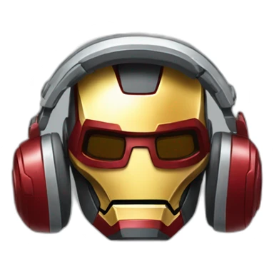 iron man wear headset sticker